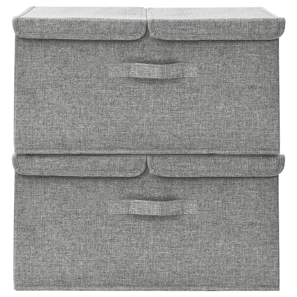 Scatole Portaoggetti 2pz in Tessuto 50x30x25 cm Grigio