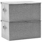 Scatole Portaoggetti 2pz in Tessuto 50x30x25 cm Grigio
