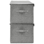 Scatole Portaoggetti 2pz in Tessuto 50x30x25 cm Grigio