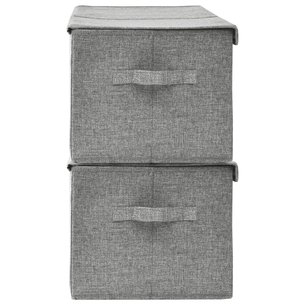 Scatole Portaoggetti 2pz in Tessuto 50x30x25 cm Grigio