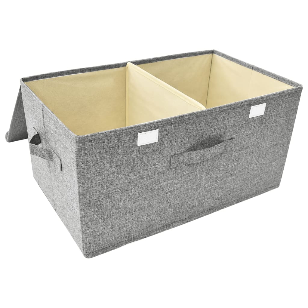 Scatole Portaoggetti 2pz in Tessuto 50x30x25 cm Grigio
