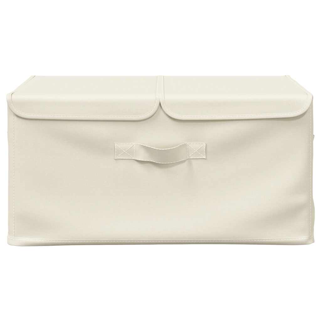 Scatole Portaoggetti 2pz in Tessuto 50x30x25 cm Crema