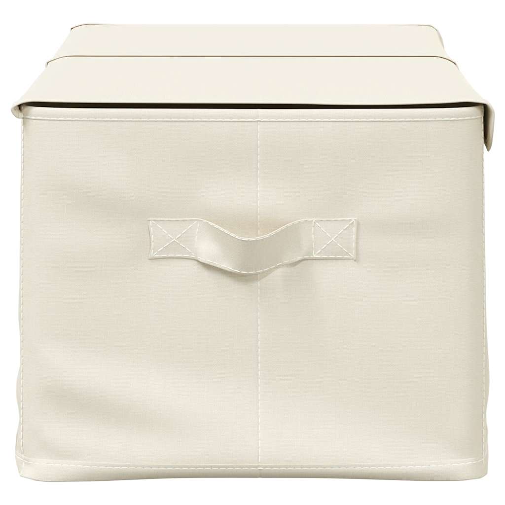 Scatole Portaoggetti 2pz in Tessuto 50x30x25 cm Crema