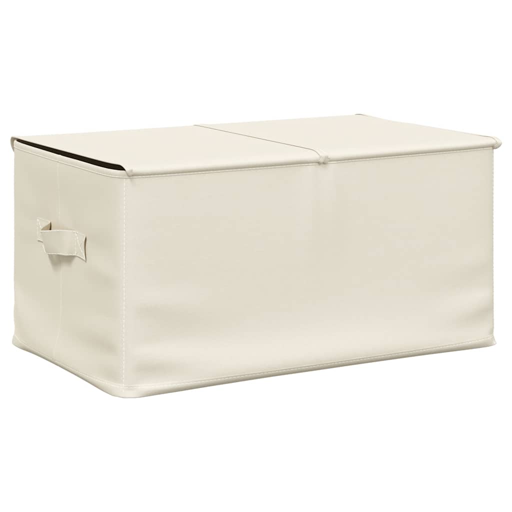 Scatole Portaoggetti 2pz in Tessuto 50x30x25 cm Crema