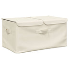 Scatole Portaoggetti 2pz in Tessuto 50x30x25 cm Crema