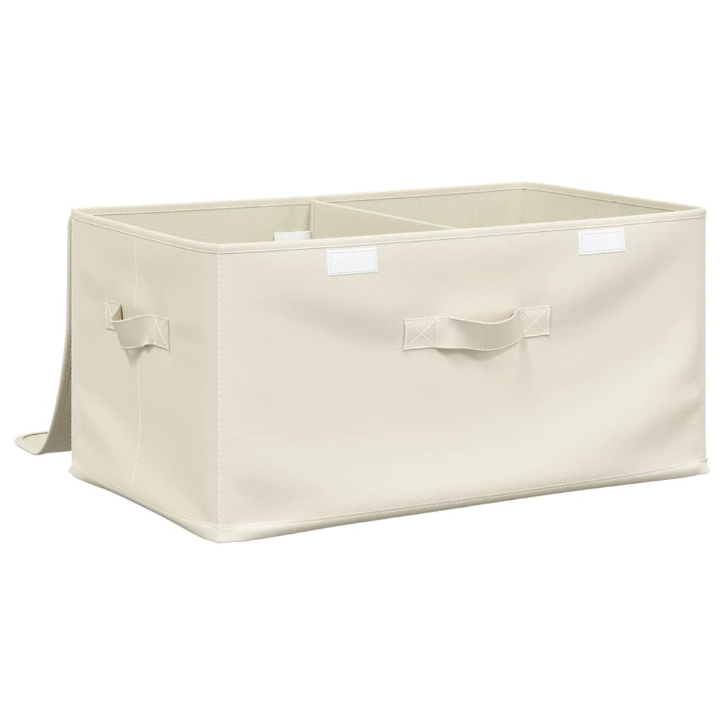 Scatole Portaoggetti 2pz in Tessuto 50x30x25 cm Crema