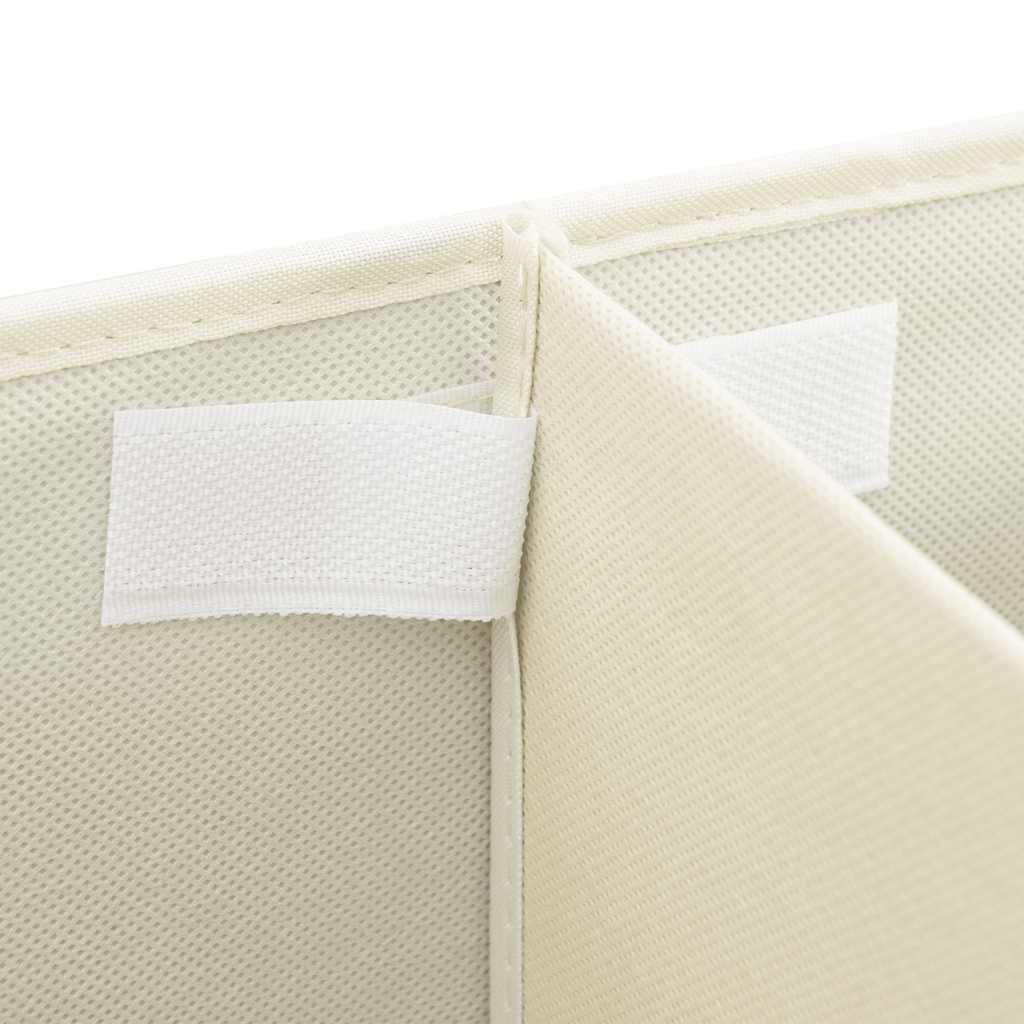 Scatole Portaoggetti 2pz in Tessuto 50x30x25 cm Crema