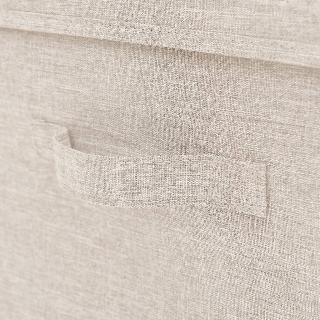 Scatole Portaoggetti Impilabili Set 3pz in Tessuto Crema