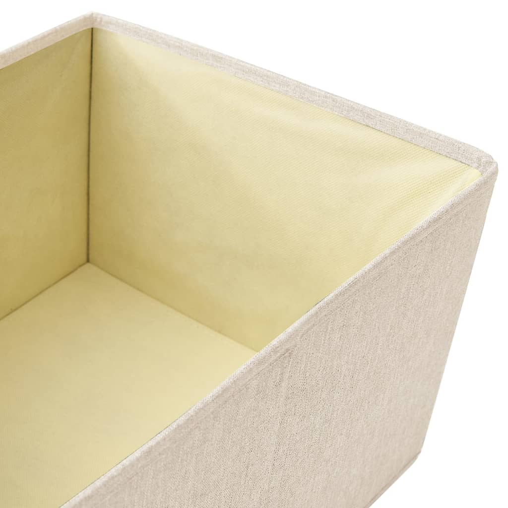 Scatole Portaoggetti Impilabili Set 3pz in Tessuto Crema