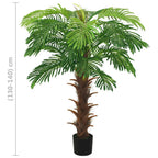 Palma Cycas Artificiale con Vaso 140 cm Verde