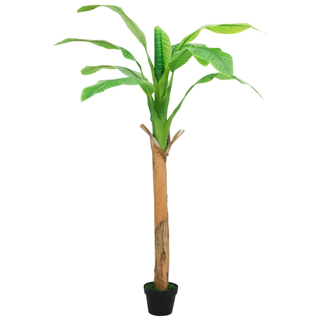 Albero di Banane Artificiale con Vaso 180 cm Verde