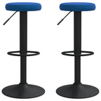 Sgabelli da Bar 2 pz Blu in Velluto
