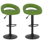 Sgabelli da Bar 2 pz Verde Chiaro in Velluto