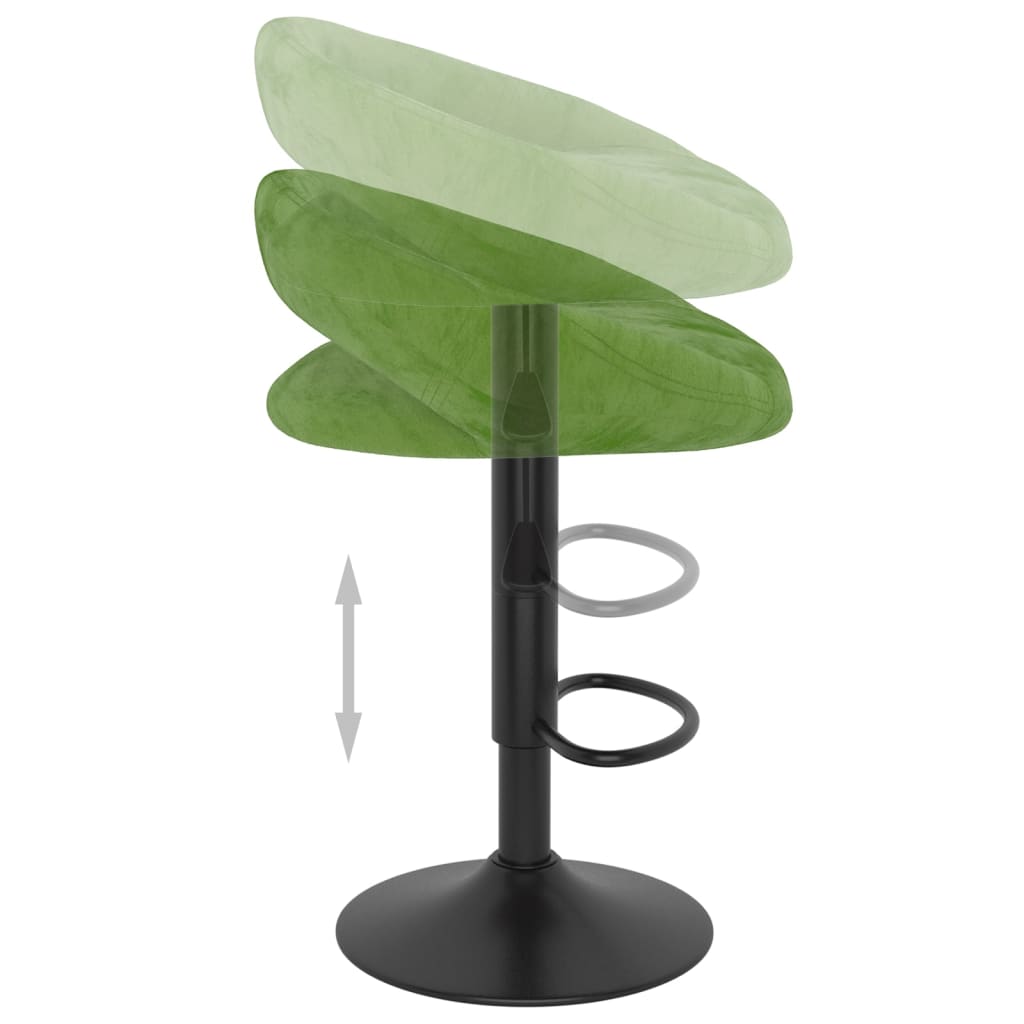 Sgabelli da Bar 2 pz Verde Chiaro in Velluto