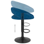 Sgabelli da Bar 2 pz Blu in Velluto