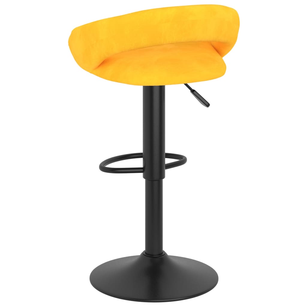 Sgabelli da Bar 2 pz Giallo Senape in Velluto