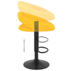 Sgabelli da Bar 2 pz Giallo Senape in Velluto