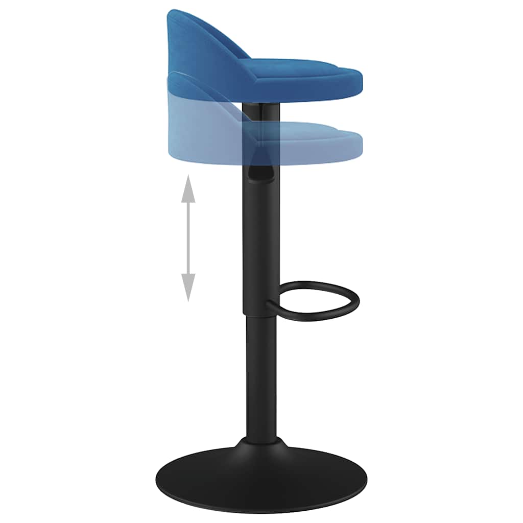 Sgabello da Bar Blu in Velluto