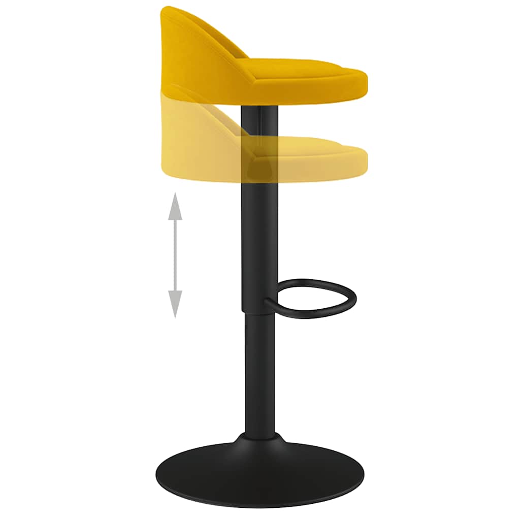 Sgabello da Bar Giallo in Velluto