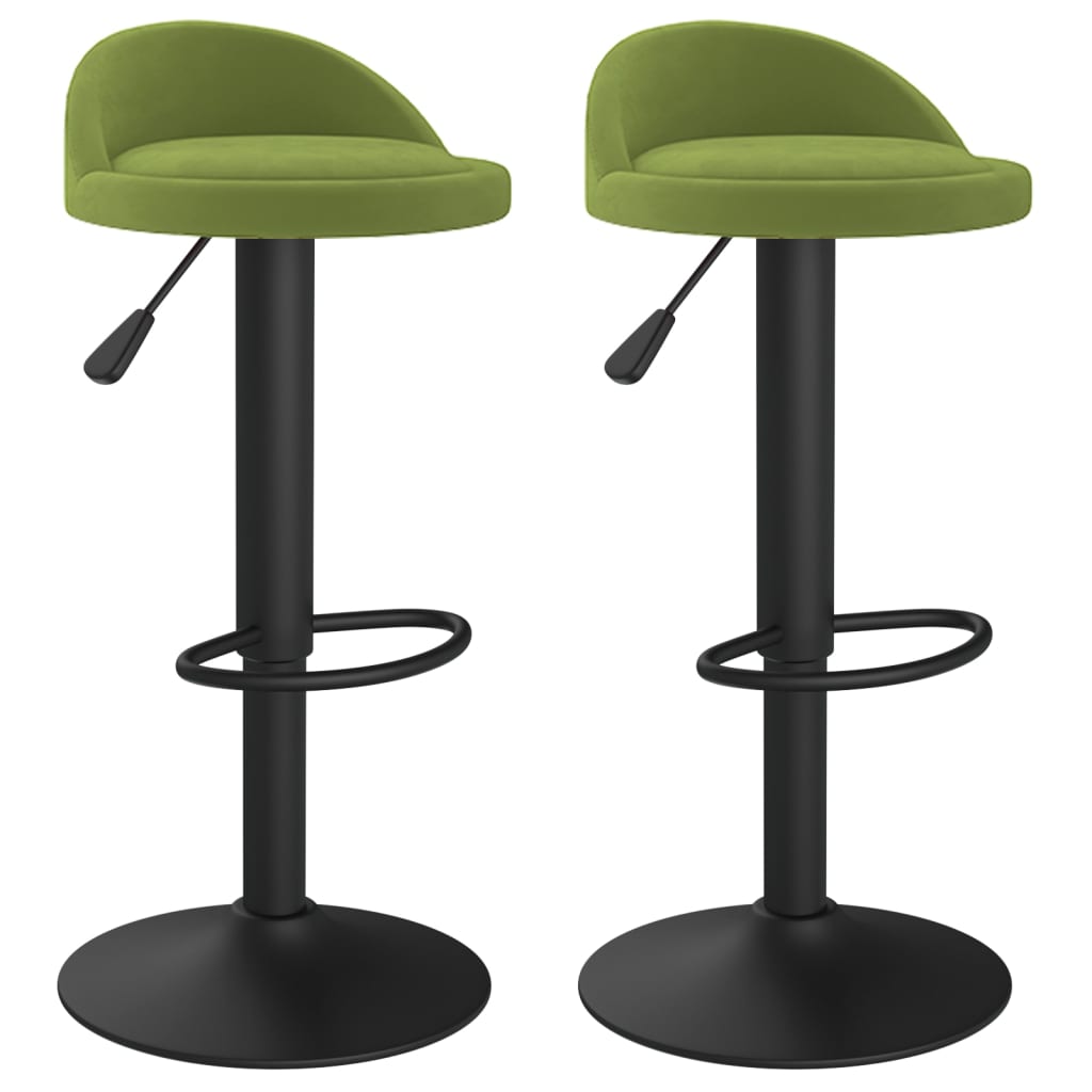 Sgabelli da Bar 2 pz Verde Chiaro in Velluto