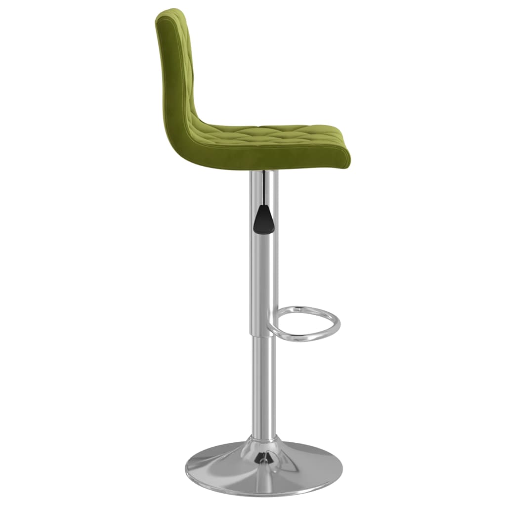 Sgabelli da Bar 2 pz Verde Chiaro in Velluto