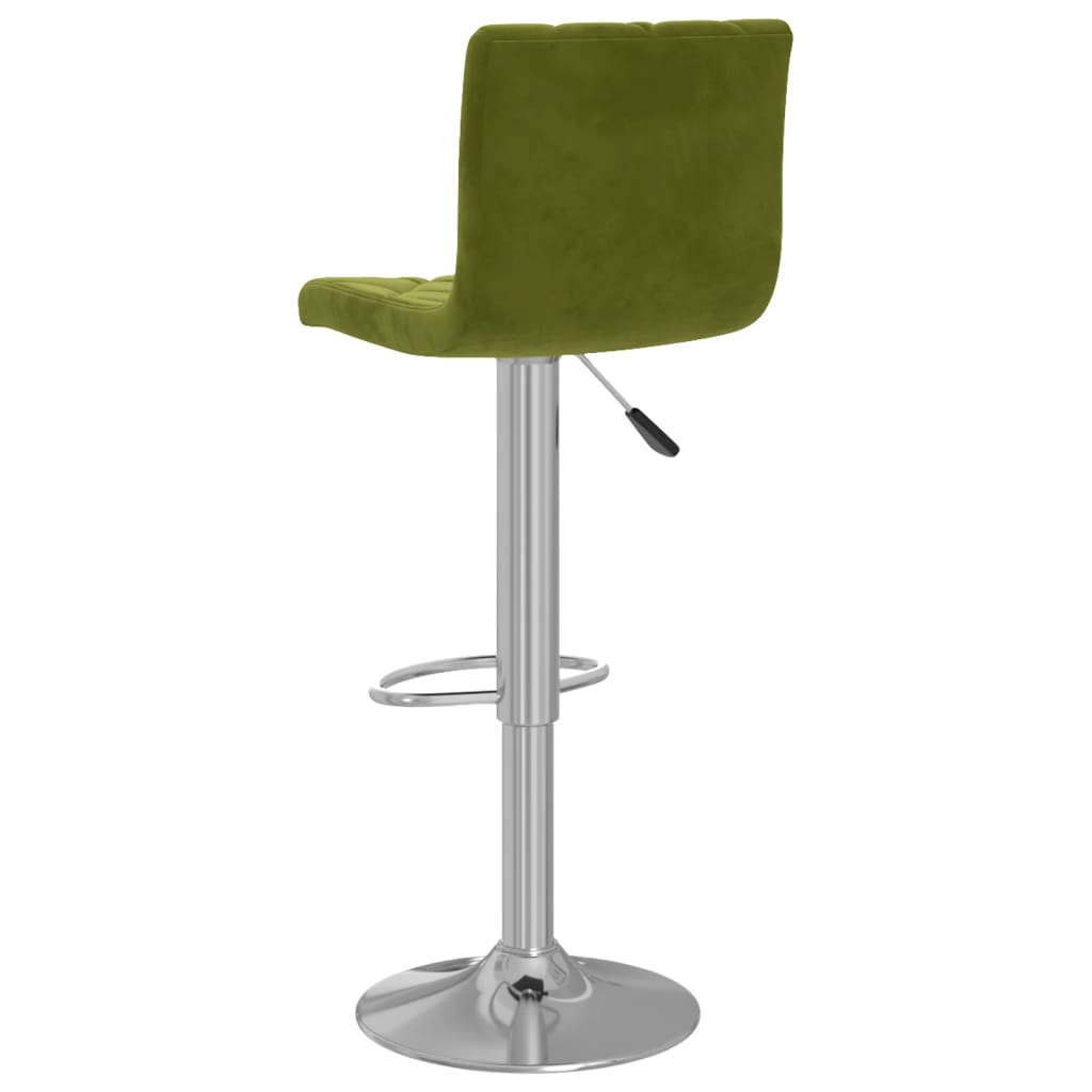 Sgabelli da Bar 2 pz Verde Chiaro in Velluto