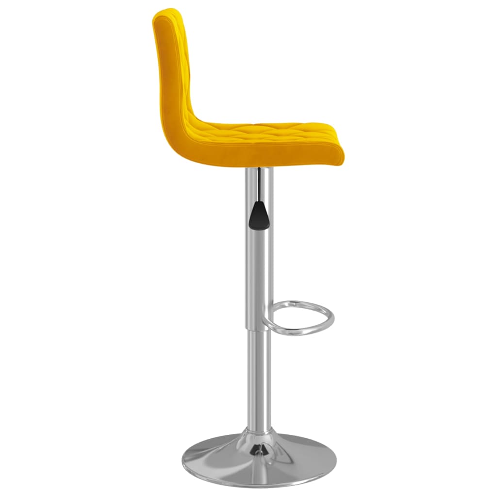 Sgabelli da Bar 2 pz Giallo Senape in Velluto