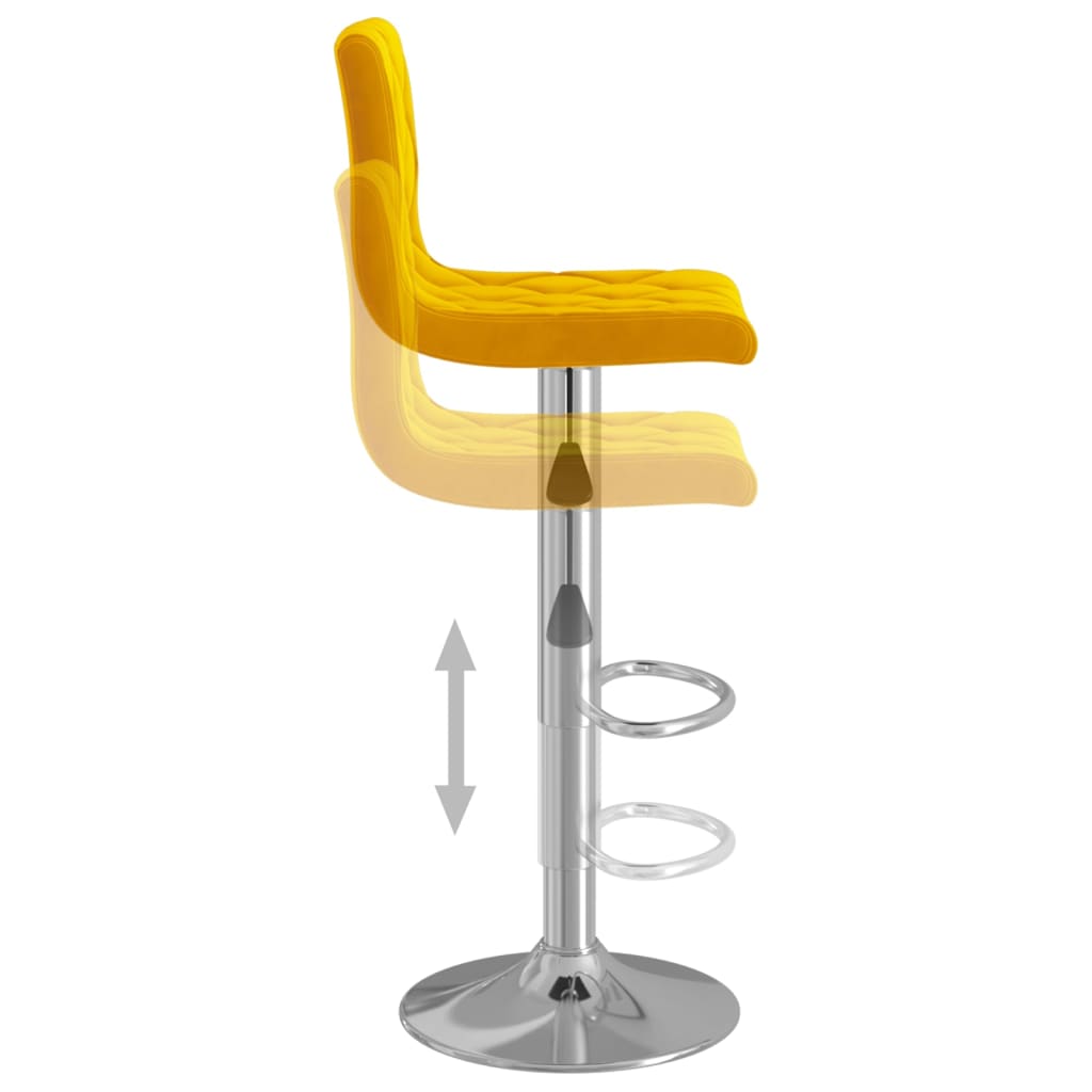 Sgabelli da Bar 2 pz Giallo Senape in Velluto
