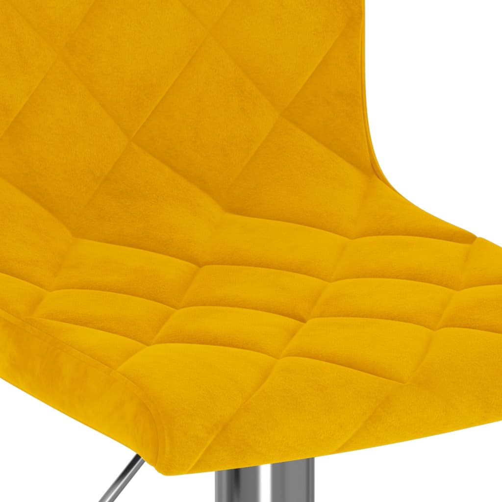 Sgabelli da Bar 2 pz Giallo Senape in Velluto