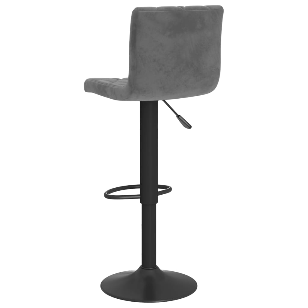 Sedie da Bar 2 pz Grigio Scuro in Velluto