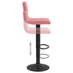 Sgabelli da Bar 2 pz Rosa in Velluto