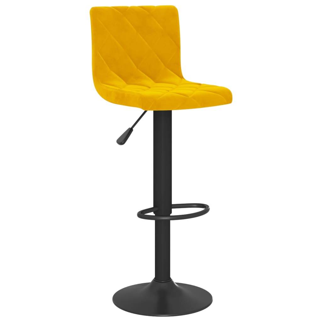 Sgabelli da Bar 2 pz Giallo Senape in Velluto