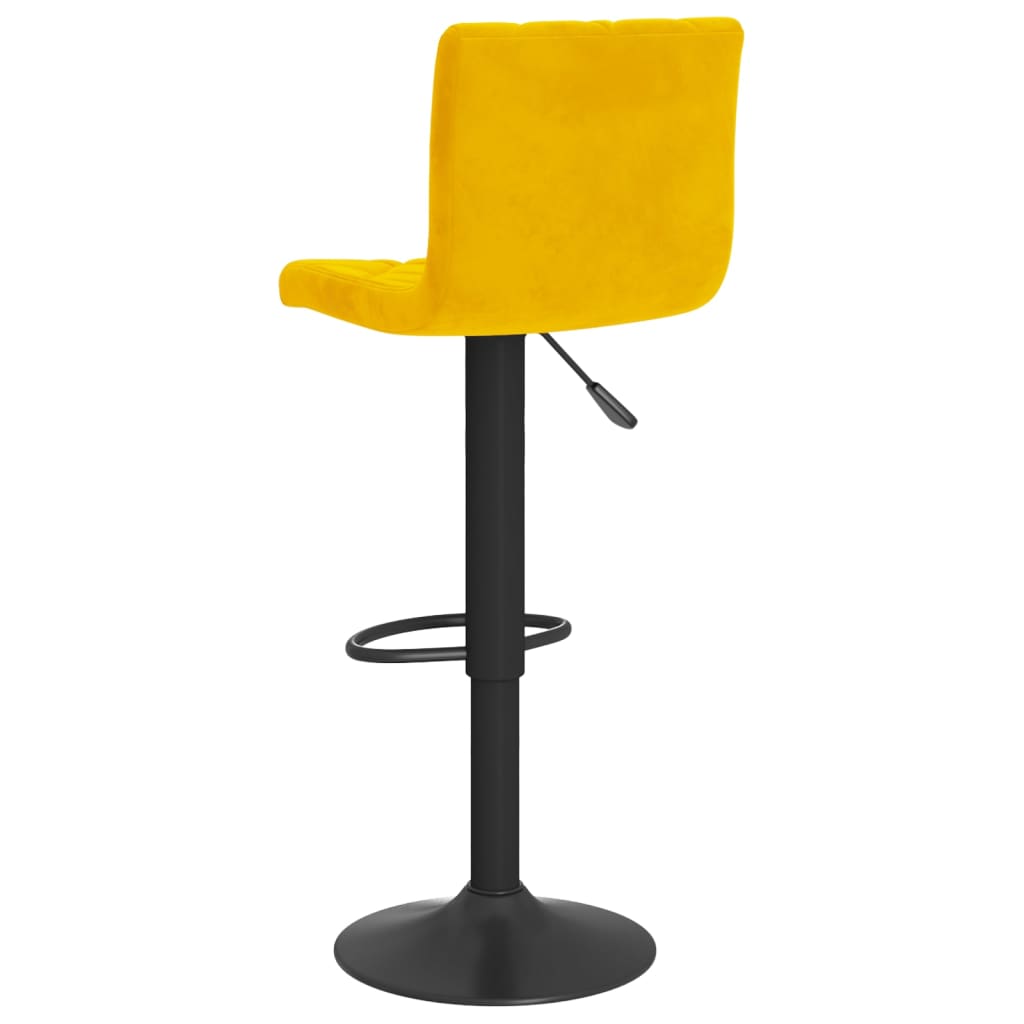 Sgabelli da Bar 2 pz Giallo Senape in Velluto