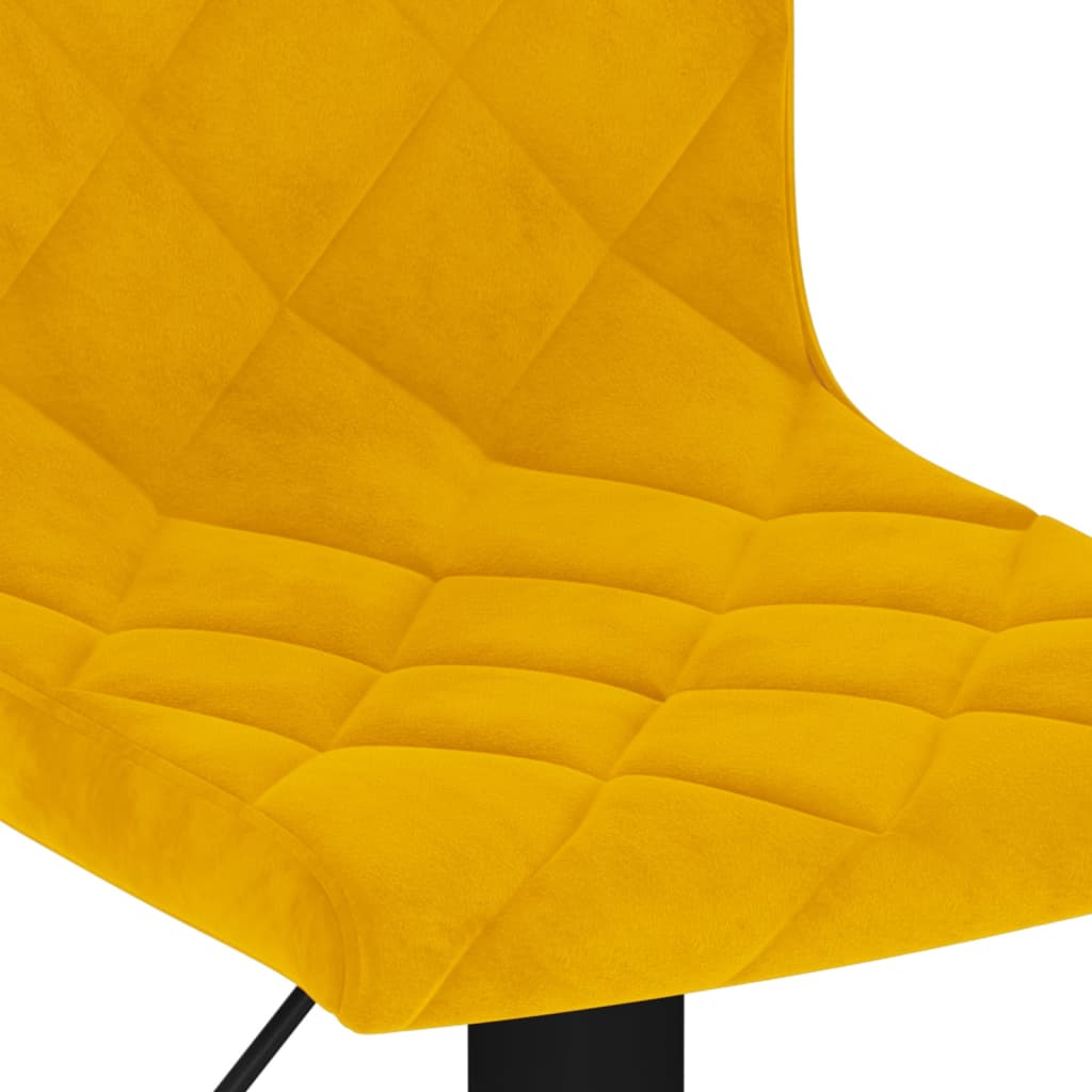 Sgabelli da Bar 2 pz Giallo Senape in Velluto