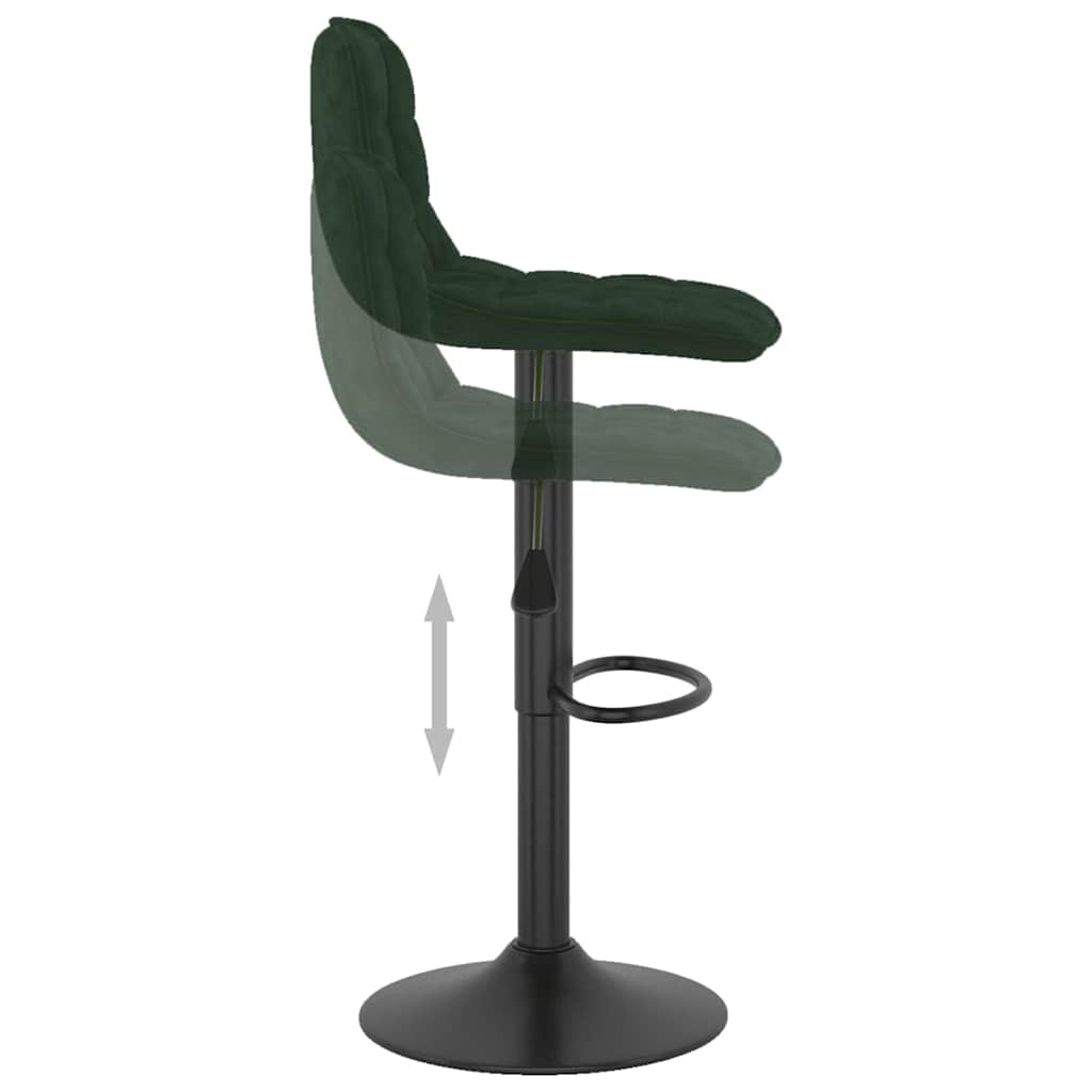 Sgabelli da Bar 2 pz Verde Scuro in Velluto