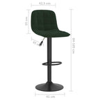 Sgabelli da Bar 2 pz Verde Scuro in Velluto