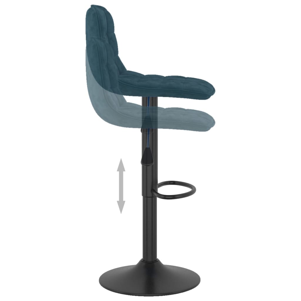 Sgabelli da Bar 2 pz Blu in Velluto