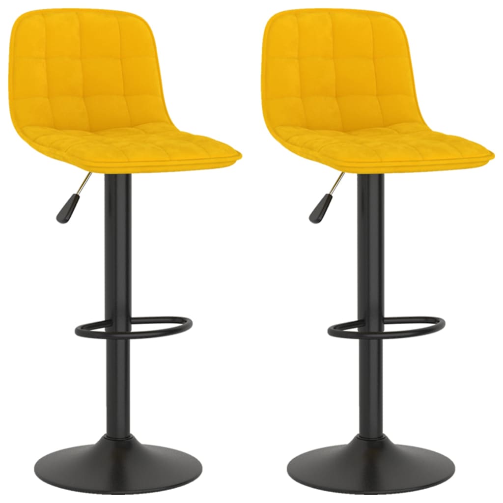 Sgabelli da Bar 2 pz in Velluto Giallo