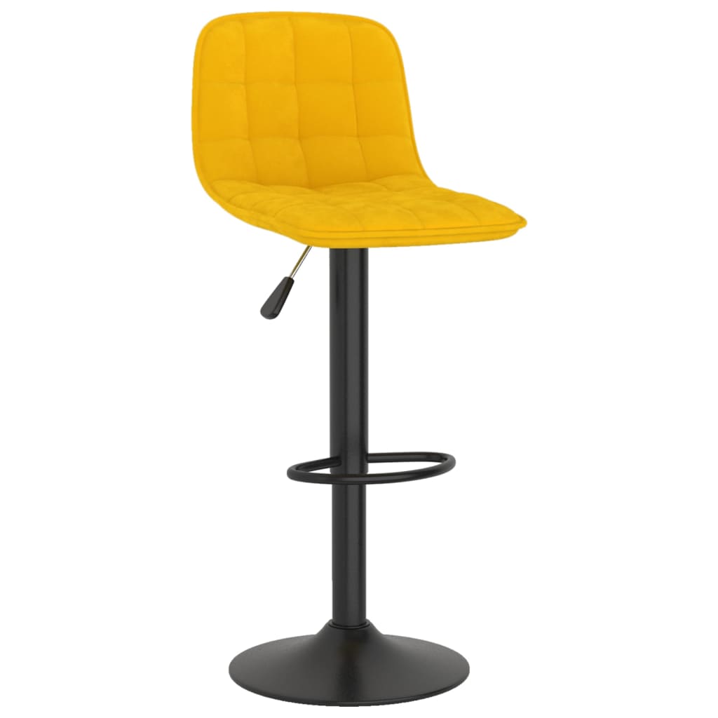 Sgabelli da Bar 2 pz in Velluto Giallo