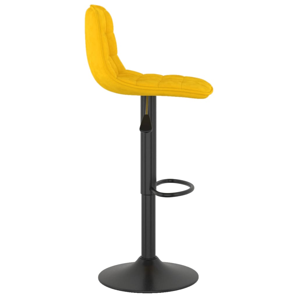 Sgabelli da Bar 2 pz in Velluto Giallo