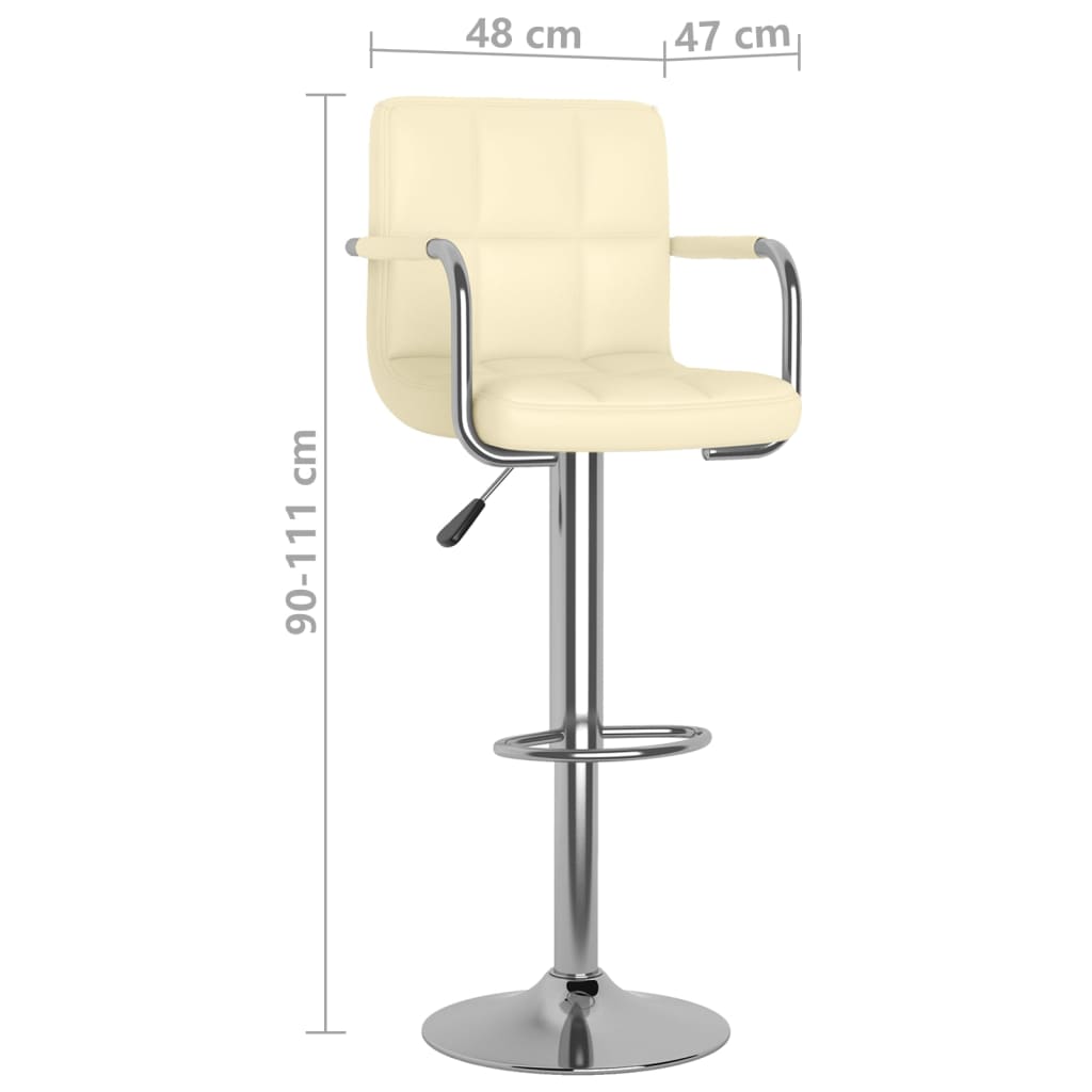 Sgabelli da Bar 2 pz Crema in Similpelle