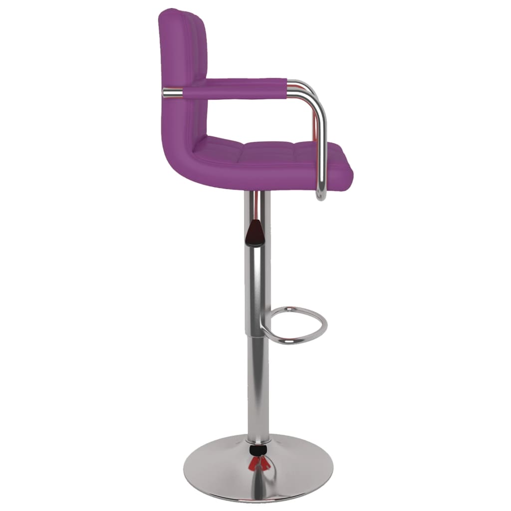 Sgabelli da Bar 2 pz Viola in Similpelle