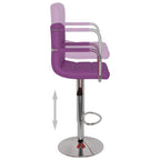 Sgabelli da Bar 2 pz Viola in Similpelle