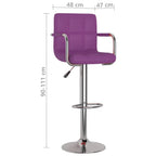 Sgabelli da Bar 2 pz Viola in Similpelle
