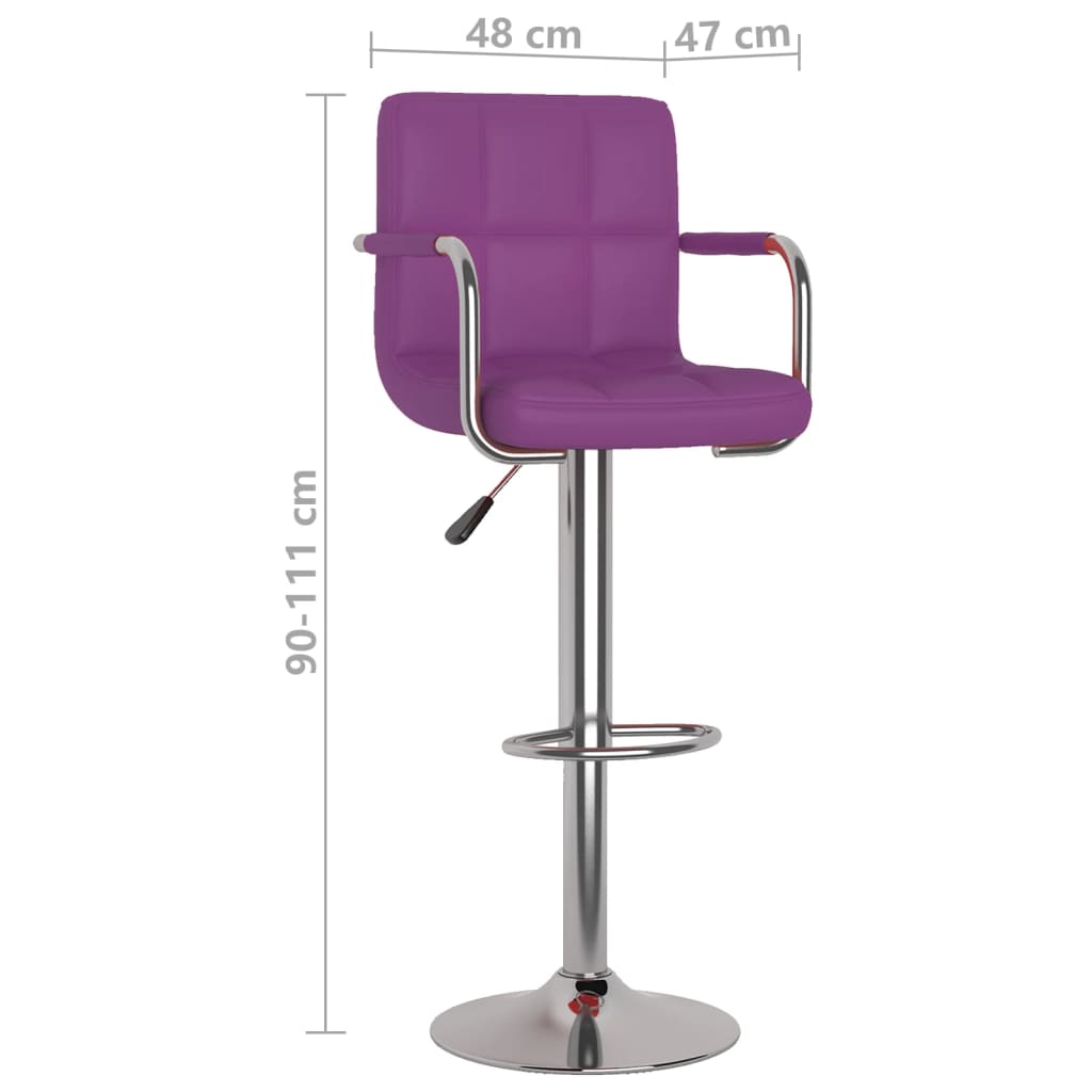 Sgabelli da Bar 2 pz Viola in Similpelle
