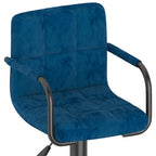 Sgabello da Bar Blu in Velluto