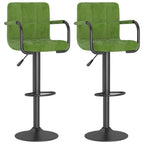 Sgabelli da Bar 2 pz Verde Chiaro in Velluto