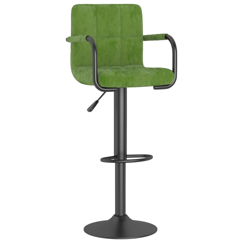 Sgabelli da Bar 2 pz Verde Chiaro in Velluto