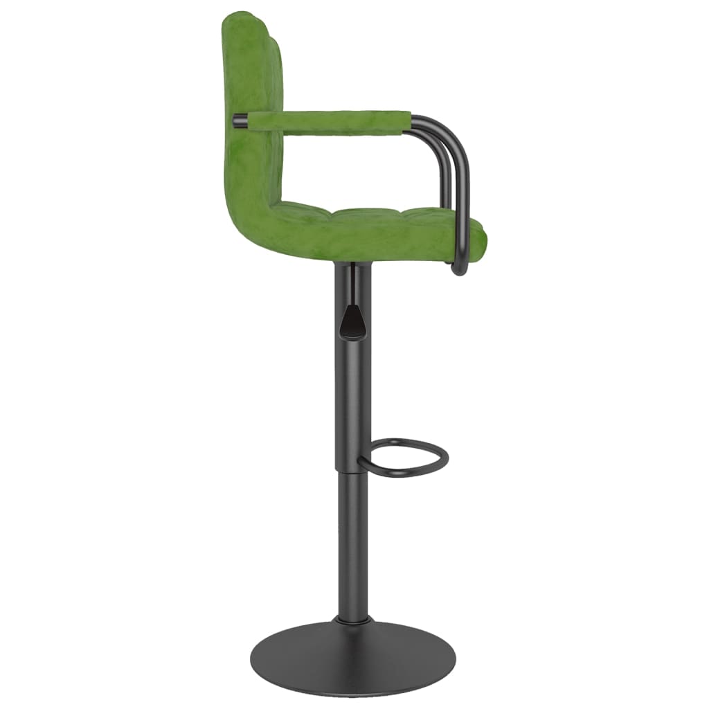Sgabelli da Bar 2 pz Verde Chiaro in Velluto