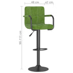 Sgabelli da Bar 2 pz Verde Chiaro in Velluto